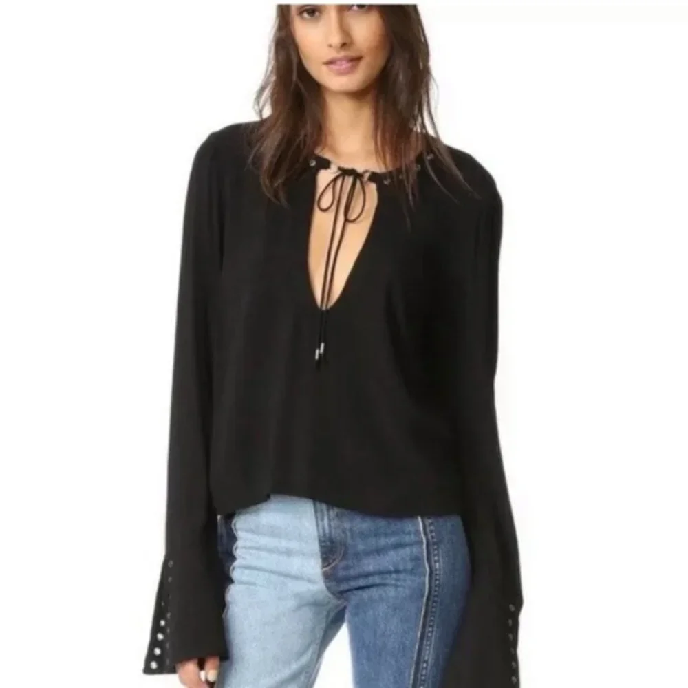 Free People Jump To The Beat Blouse XS - Picture 2 of 10